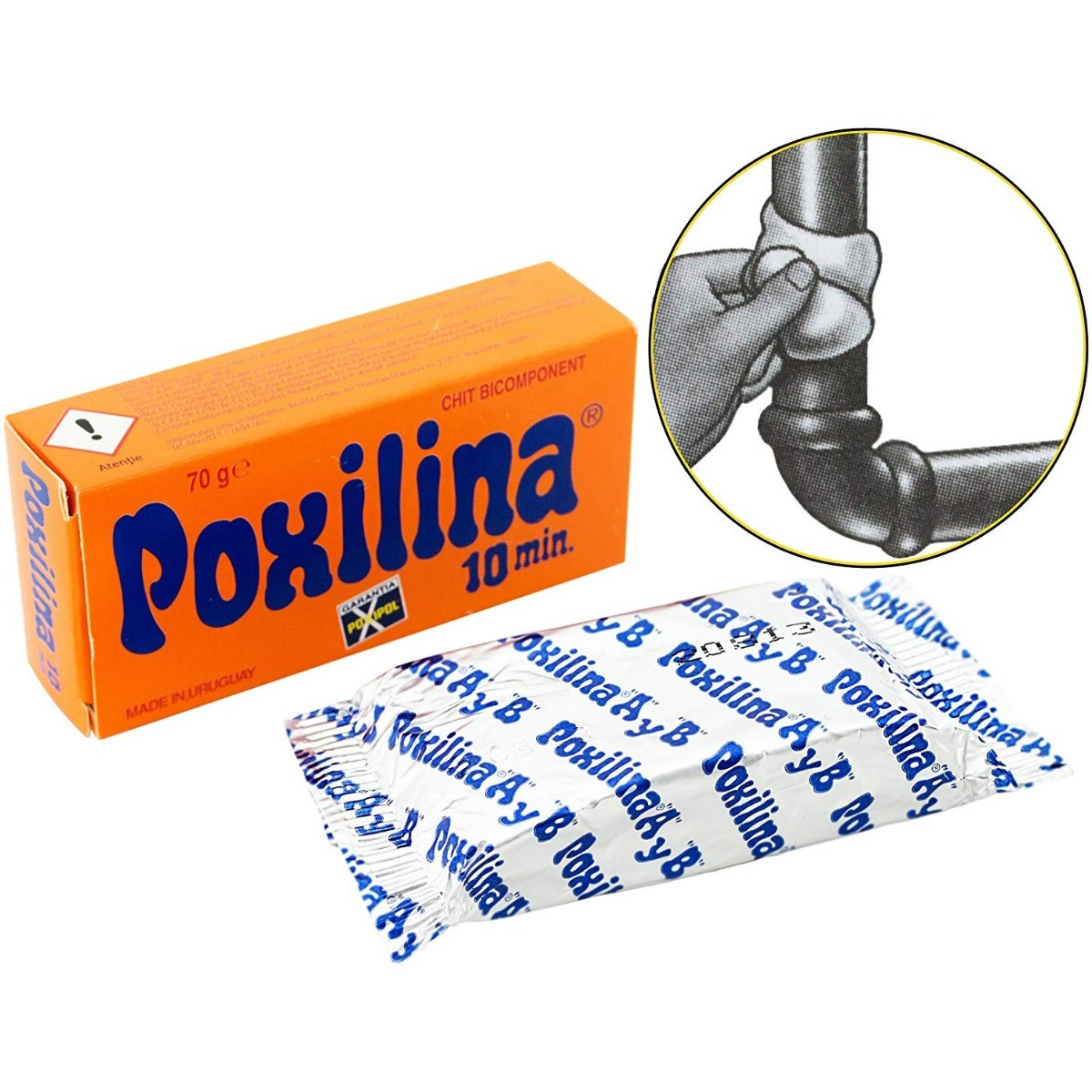 Masilla Epoxi de 2 Componentes 70g Poxilina